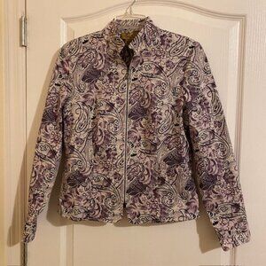 Peck & Peck Purple Zip Front Weekend Jacket Size 10